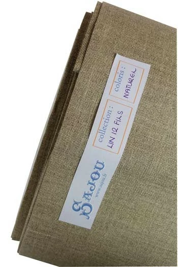 Lin à Broder 12 Fils Au Cm Au Mètre Naturel 1 Lin à Broder 12 Fils Au Cm Au Mètre Naturel