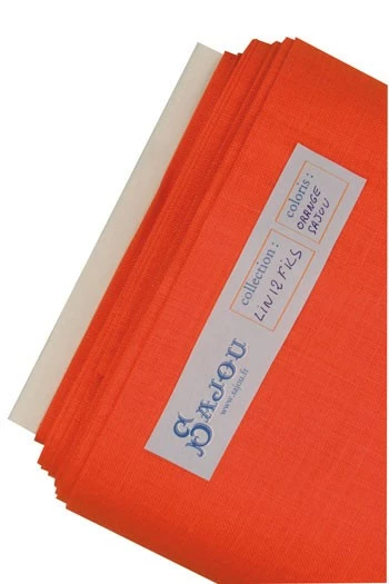 Lin à Broder 12 Fils Au Cm Au Mètre Orange 1 Lin à Broder 12 Fils Au Cm Au Mètre Orange