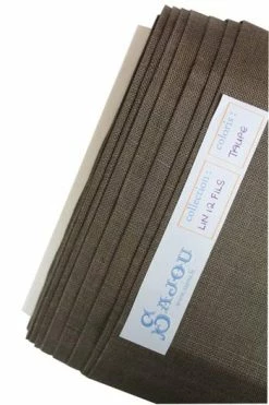 Lin à Broder 12 Fils Au Cm Au Mètre Taupe