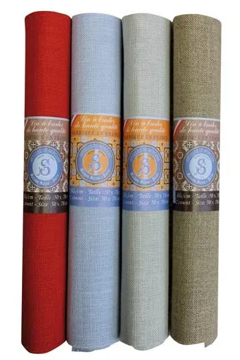 Lin à Broder 12 Fils Au Cm Lot 4 Coupons Classiques 1 Lin à Broder 12 Fils Au Cm Lot 4 Coupons Classiques