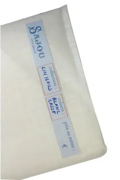 Lin à Broder 16 Fils Au Cm Au Mètre Blanc Cassé