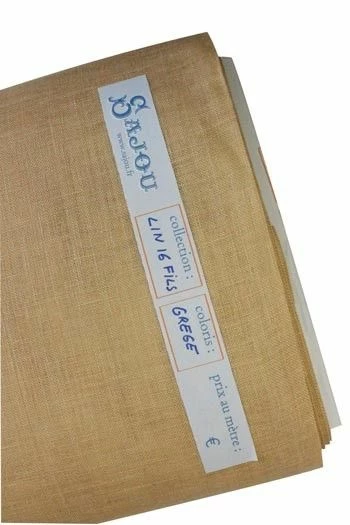 Lin à Broder 16 Fils Au Cm Au Mètre Grège 1 Lin à Broder 16 Fils Au Cm Au Mètre Grège