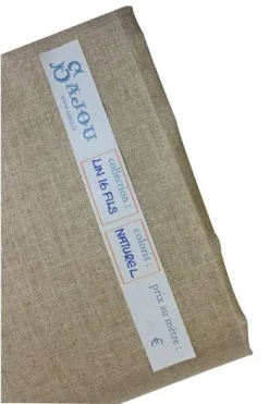 Lin à Broder 16 Fils Au Cm Au Mètre Naturel
