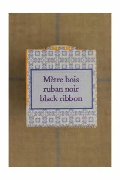 Mètre Couturière Bois Ruban Noir -artisanat Soldes Magasin metre couturiere bois ruban noir 2