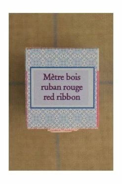 Mètre Couturière Bois Ruban Rouge -artisanat Soldes Magasin metre couturiere bois ruban rouge 2