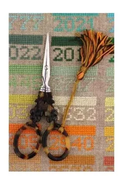 Paire De Ciseaux Broderie Façon écaille Fleur