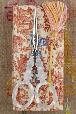 Paire De Ciseaux Broderie Façon Nacre Croix -artisanat Soldes Magasin paire de ciseaux broderie facon nacre croix 4