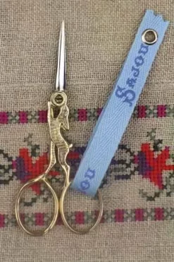 Paire De Ciseaux Broderie Lièvre Aurifiée