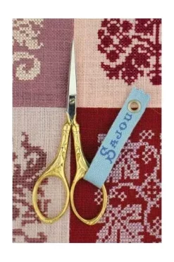 Paire De Ciseaux Broderie Paon Aurifiée