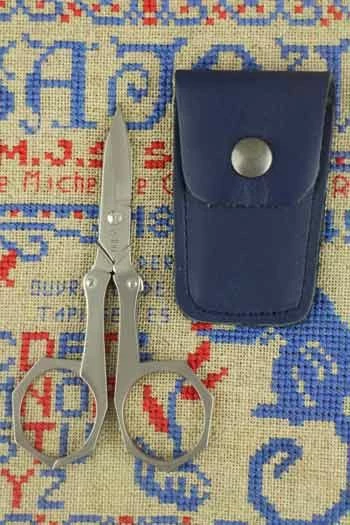 Paire De Ciseaux Broderie Pliante étui Bleu 1 Paire De Ciseaux Broderie Pliante étui Bleu