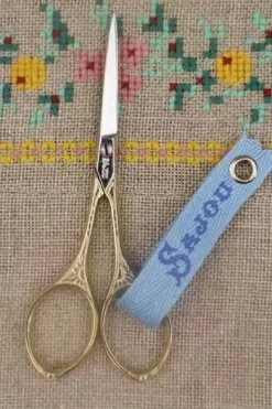 Paire De Ciseaux Broderie Soleil Aurifiée