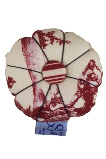 Pique-épingles En Tissu Toile De Jouy Bordeaux 1 Pique-épingles En Tissu Toile De Jouy Bordeaux
