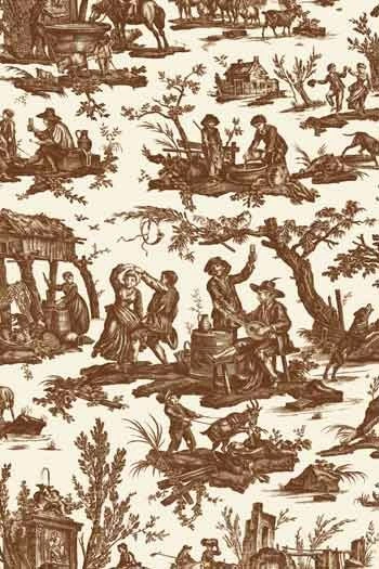 Pique-épingles En Tissu Toile De Jouy Marron 4 Pique-épingles En Tissu Toile De Jouy Marron – Image 4