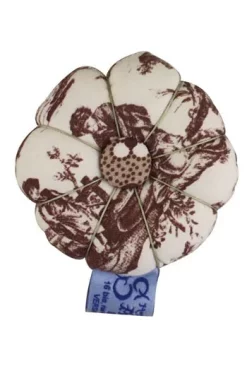 Pique-épingles En Tissu Toile De Jouy Marron