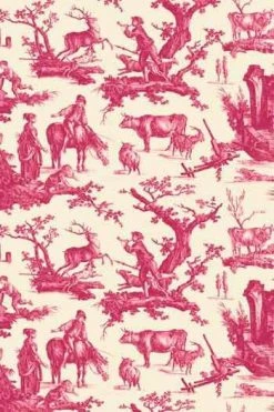 Pique-épingles En Tissu Toile De Jouy Rose -artisanat Soldes Magasin pique epingles en tissu toile de jouy rose 2