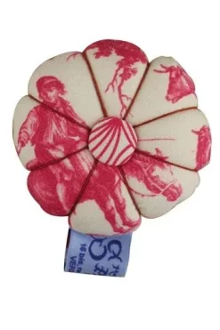 Pique-épingles En Tissu Toile De Jouy Rose