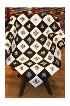 Plaid à Broder Wissant Laine Saint-Pierre/Tonkin