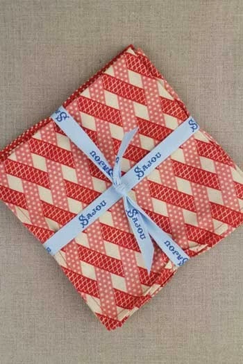 Quatre Serviettes Damas Rouge 1 Et 2 5 Quatre Serviettes Damas Rouge 1 Et 2 – Image 5