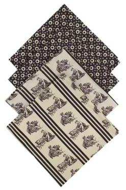 Quatre Serviettes Offrande Gris 1 Et 2