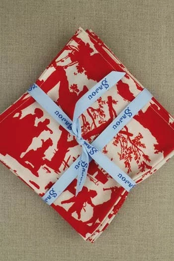 Quatre Serviettes Ombres Chinoises Rouge 4 Quatre Serviettes Ombres Chinoises Rouge – Image 4