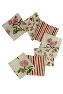 Sept Lingettes Lavables Roses De Joséphine