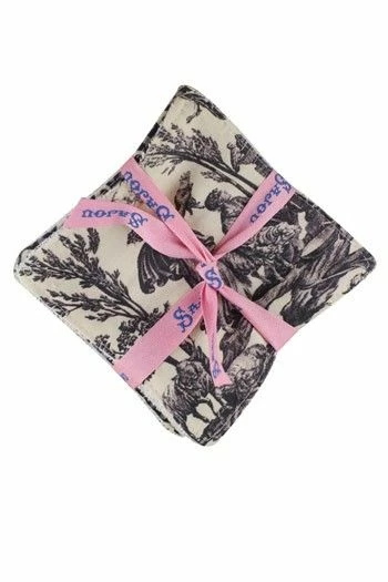 Sept Lingettes Lavables Toile De Jouy Grise 2 Sept Lingettes Lavables Toile De Jouy Grise – Image 2