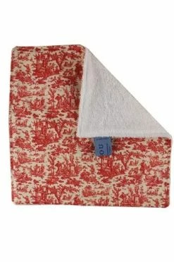 Sept Lingettes Lavables Toile De Jouy Rouge -artisanat Soldes Magasin sept lingettes lavables toile de jouy rouge 2