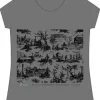T-shirt Gris Chiné Toile De Jouy Noir - Taille S