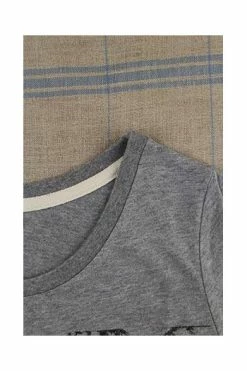 T-shirt Gris Chiné Toile De Jouy Noir - Taille S 9 T-shirt Gris Chiné Toile De Jouy Noir - Taille S -artisanat Soldes Magasin t shirt gris chine toile de jouy noir taille s 2