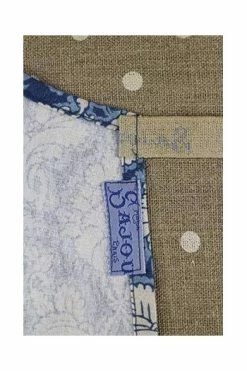 Tablier De Cuisine Tissu Damas Bleu -artisanat Soldes Magasin tablier de cuisine tissu damas bleu 3