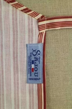 Tablier De Cuisine Tissu Rayures Bordeaux -artisanat Soldes Magasin tablier de cuisine tissu rayures bordeaux 1