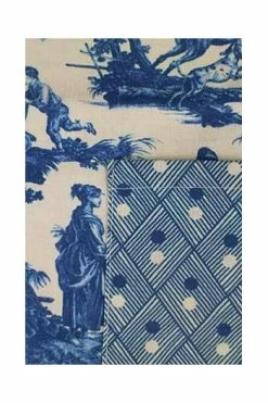 Tablier De Cuisine Toile De Jouy Bleue -artisanat Soldes Magasin tablier de cuisine toile de jouy bleue 3