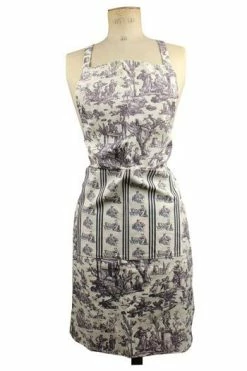 Tablier De Cuisine Toile De Jouy Grise