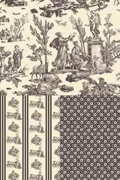Tablier De Cuisine Toile De Jouy Grise -artisanat Soldes Magasin tablier de cuisine toile de jouy grise 3