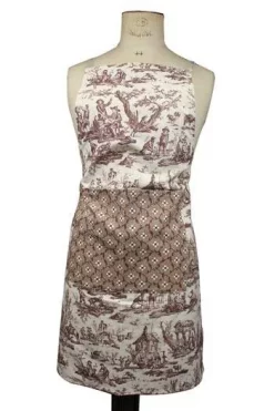 Tablier De Cuisine Toile De Jouy Marron