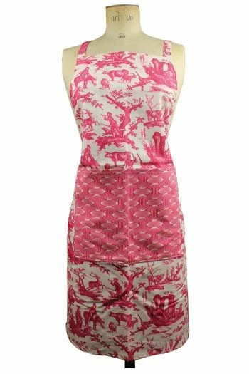 Tablier De Cuisine Toile De Jouy Rose 1 Tablier De Cuisine Toile De Jouy Rose