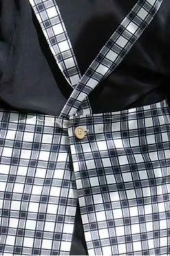 Tablier Japonais Tissu Carreaux Noir Et écru -artisanat Soldes Magasin tablier japonais tissu carreaux noir et ecru 3