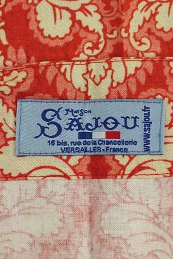 Tablier Japonais Tissu Damas Rouge 5 Tablier Japonais Tissu Damas Rouge – Image 5