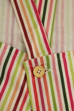 Tablier Japonais Tissu Rayures Rose Et Vert -artisanat Soldes Magasin tablier japonais tissu rayures rose et vert 3