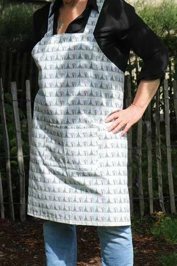 Tablier Japonais Tissu Tours Eiffel 2 Tablier Japonais Tissu Tours Eiffel – Image 2