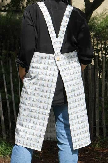 Tablier Japonais Tissu Tours Eiffel 3 Tablier Japonais Tissu Tours Eiffel – Image 3