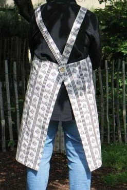 Tablier Japonais Toile De Jouy Grise -artisanat Soldes Magasin tablier japonais toile de jouy grise 2