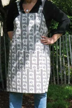 Tablier Japonais Toile De Jouy Grise