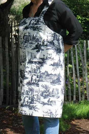 Tablier Japonais Toile De Jouy Noire 2 Tablier Japonais Toile De Jouy Noire – Image 2