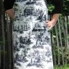 Tablier Japonais Toile De Jouy Noire