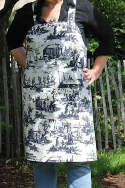 Tablier Japonais Toile De Jouy Noire