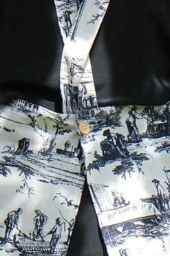 Tablier Japonais Toile De Jouy Noire 8 Tablier Japonais Toile De Jouy Noire -artisanat Soldes Magasin tablier japonais toile de jouy noire 3