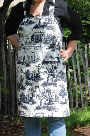 Tablier Japonais Toile De Jouy Noire 1 Tablier Japonais Toile De Jouy Noire