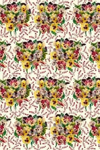 Tissu Coton Au Mètre Bouquets De Pensées 1 Tissu Coton Au Mètre Bouquets De Pensées