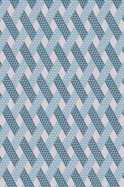 Tissu Coton Au Mètre Damas Croisillons Bleus